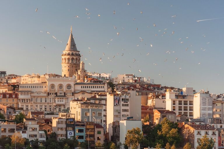 Istanbul skyline with Blue Mosque and Bosphorus
